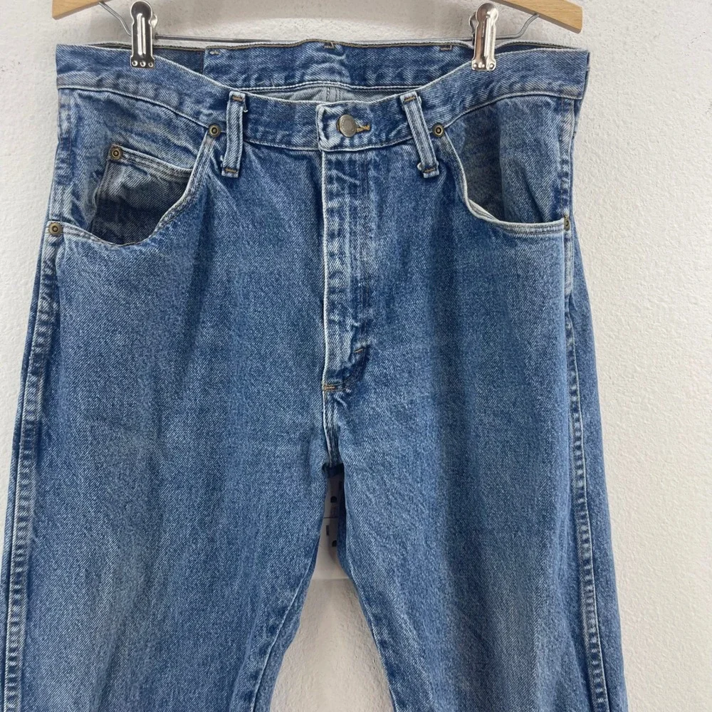 Wrangler Authentic Jeans Mens 33x30 Blue Excellent Straight Leg 96501DS Heritage
